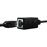 Set 2 conectori cablu de retea, Baseus, Policarbonat, 1000 Mbps, 22 g, Negru